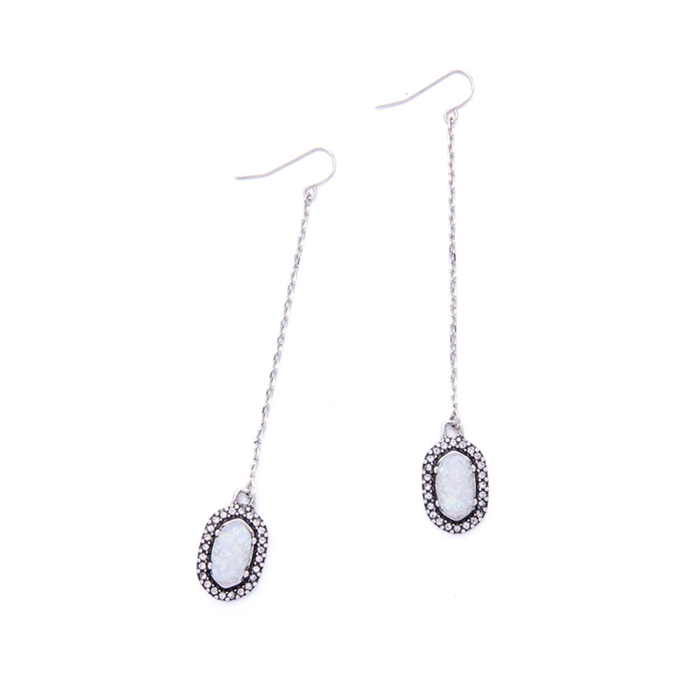 Sparkling white drop earrings